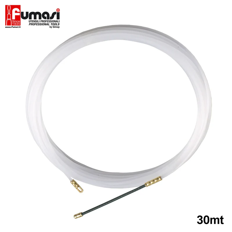 Sonde de traction de câble électrique Fumasi, ressort en nylon, longueur 30 mètres, diamètre 4 mm