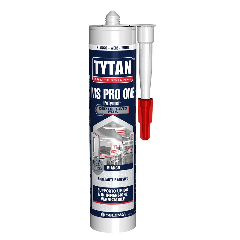 Mastic adhésif silicone blanc 300 ml Tytan Pro One - MS