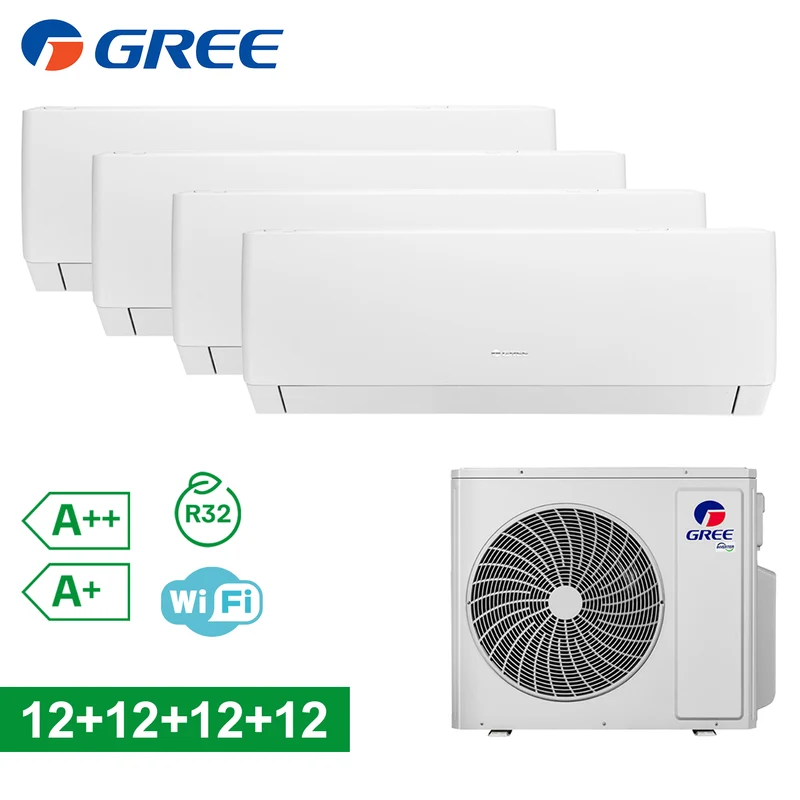 Climatiseur Wi-Fi quadri split PULAR 12+12+12+12 Btu GREE (U.E. 36) classe A++/A+