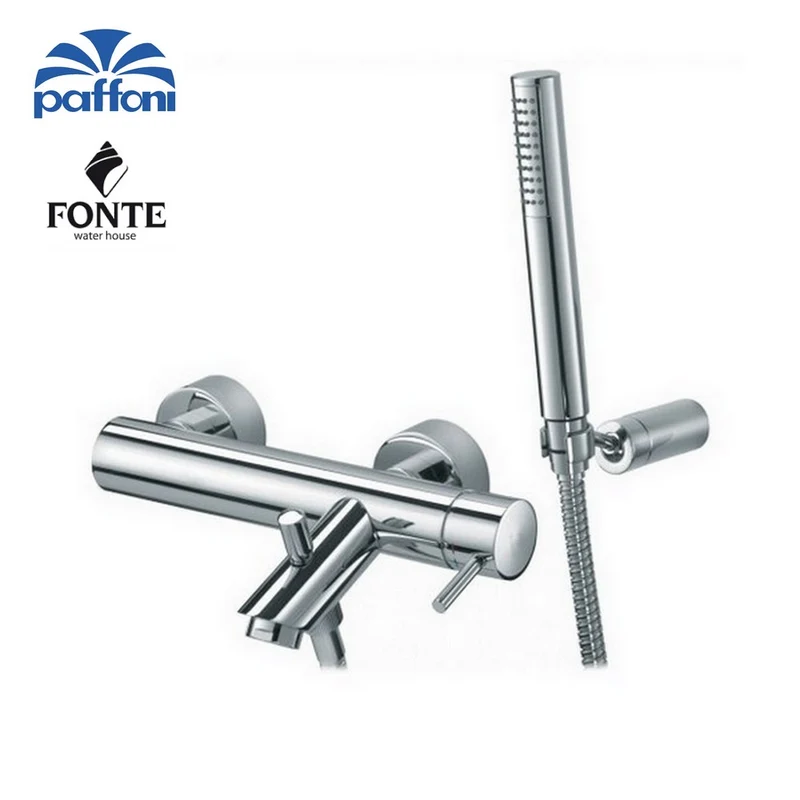 Mitigeur de salle de bain extérieur avec éclairage de douche double réglable Paffoni Fonte LIG023 CR