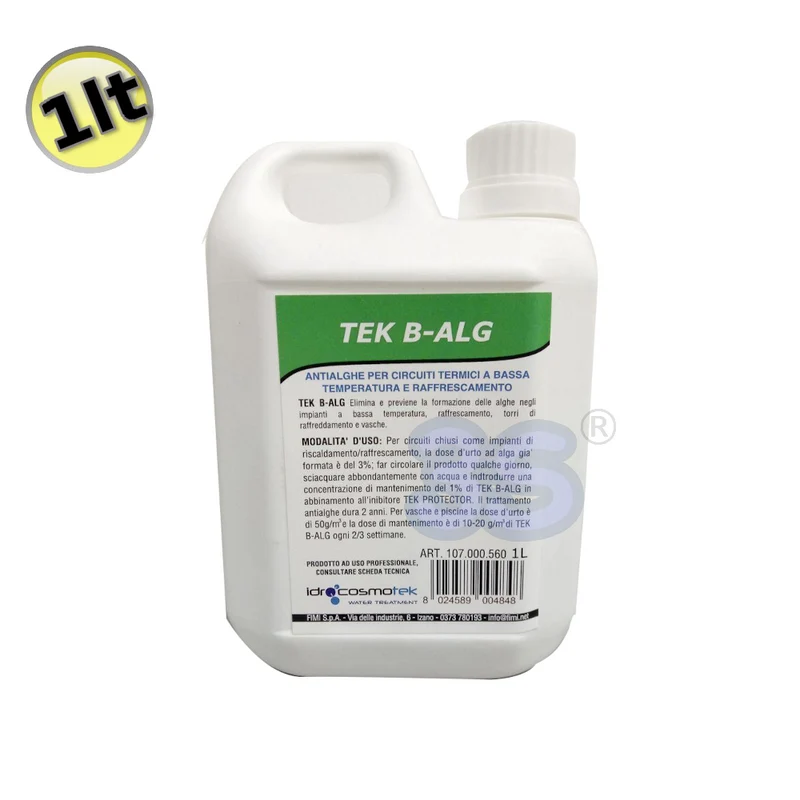 TEK B-ALG - ANTI-ALGUES POUR SYSTÈMES DE CHAUFFAGE ÉLIMINE ET PRÉVIENT LA FORMATION D'ALGUES