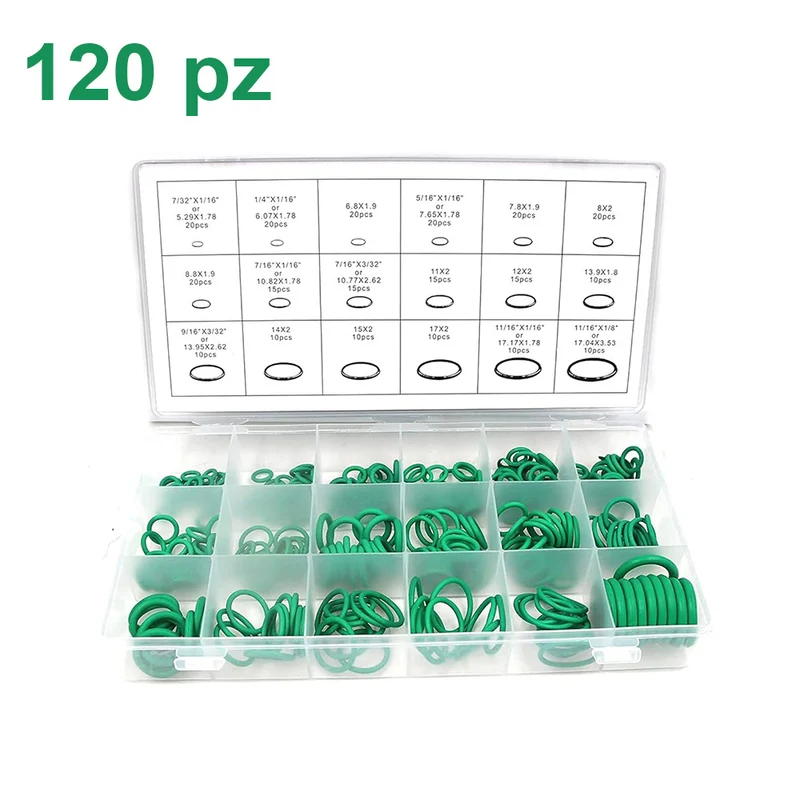 Kit de joints toriques HNBR verts pour systèmes de climatisation - 120 pièces