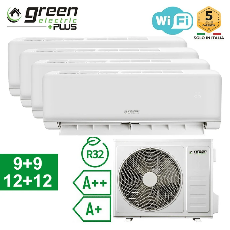 Climatiseur quadruple 9+9+12+12 BTU WiFi R32 A++/A+ Écologique PLUS