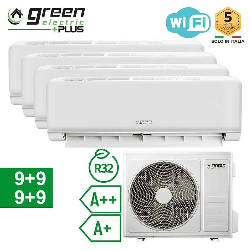 Climatiseur quadruple 9+9+9+9 BTU WiFi R32 A++/A+ Écologique PLUS