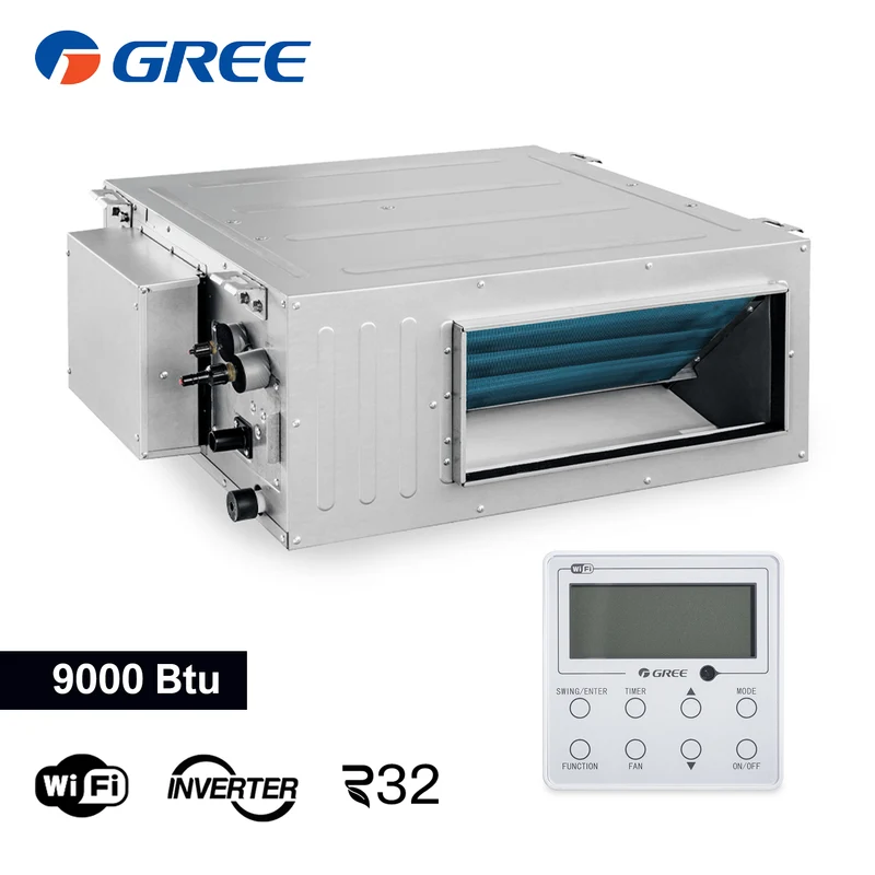 Unité intérieure gainable Gree 9000 Btu R32 - commande murale avec WiFi (GREE10191)