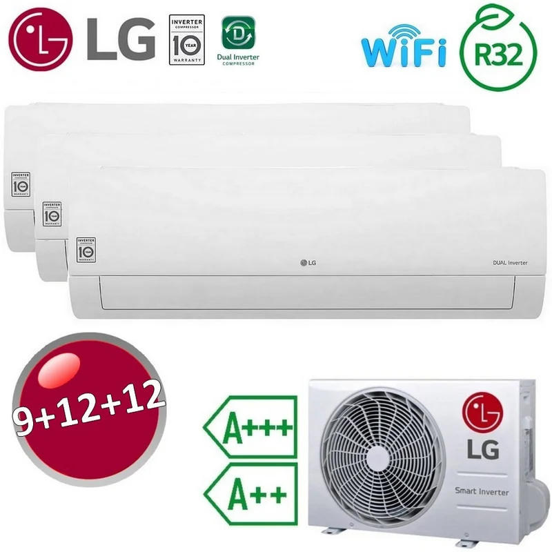 Climatiseur split LG Libero Smart WiFi ThinQ DualCool A+++/A++ (TRIAL 9000+12000+12000)