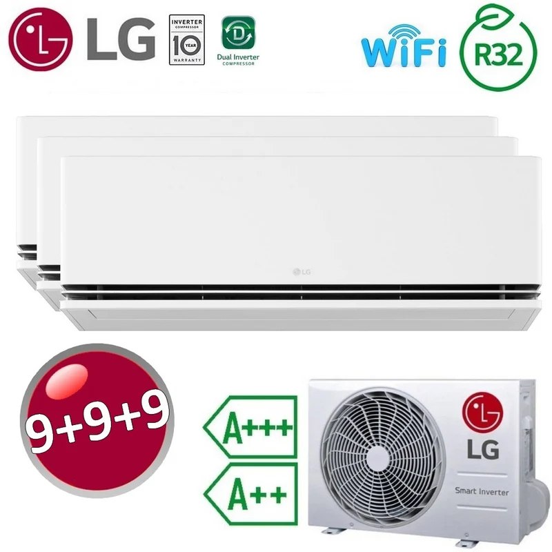 Climatiseur split LG Dualcool DELUXE WiFi A+++/A++ (TRIAL) 9000+9000+9000