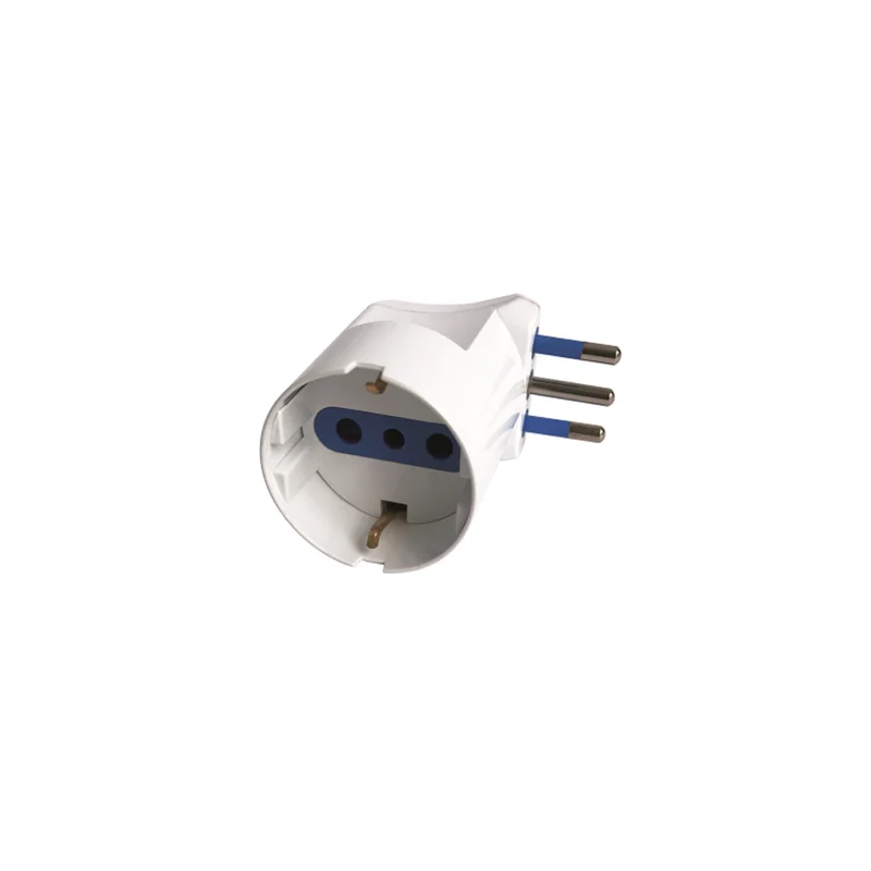 Adaptateur Schuko Faeg 10A + T 90° Blanc