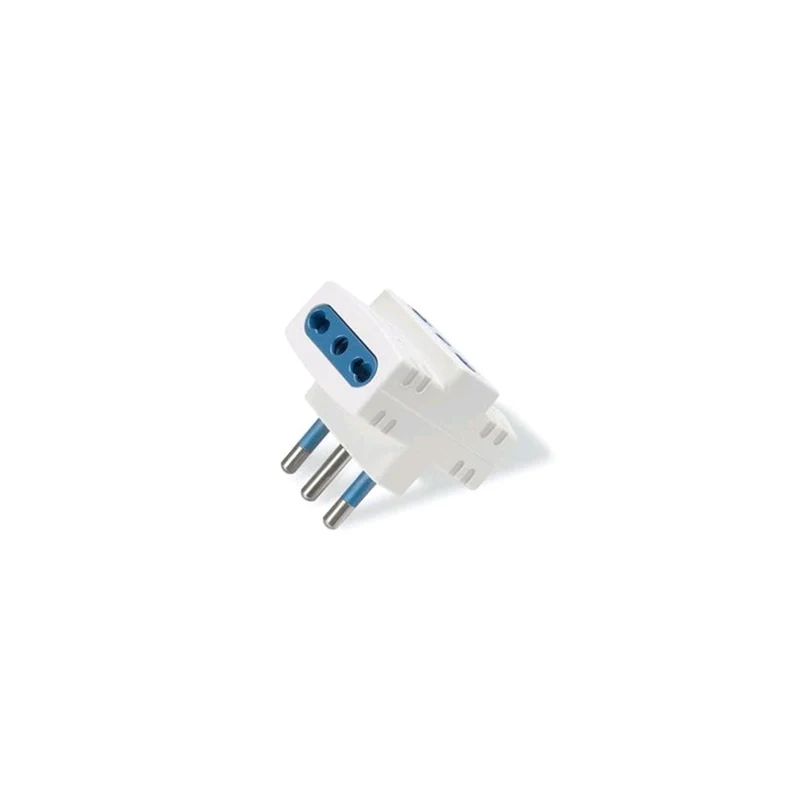 Adaptateur triple blanc 16A avec prises à deux broches 2P+T 16A