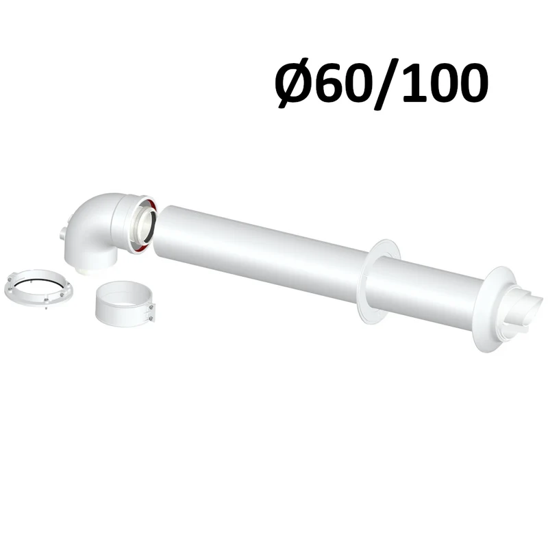 Kit coaxial universel Ø60/100 compatible avec 43 marques de chaudières à condensation