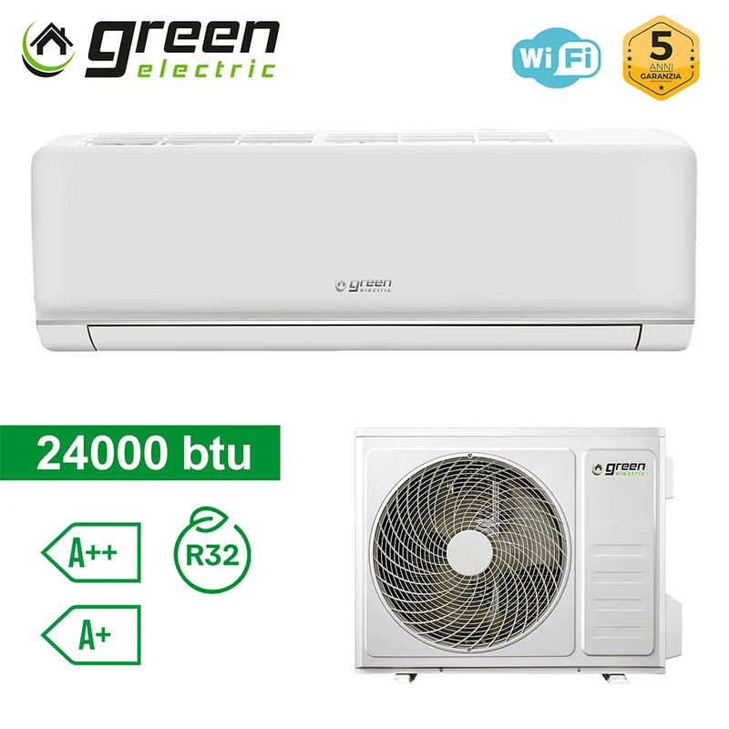 Climatiseur mono 7,0 kW 24 000 Btu WiFi R32 A++/A+ Green Electric PLUS