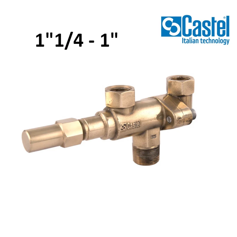 CASTEL - ROBINET D'ÉCHANGE POUR SOUPAPE DE SÉCURITÉ DE GAZ RÉFRIGÉRANT, FILETÉ ENTRÉE 1'' 1/4 NPT, SORTIE 1'' NPT