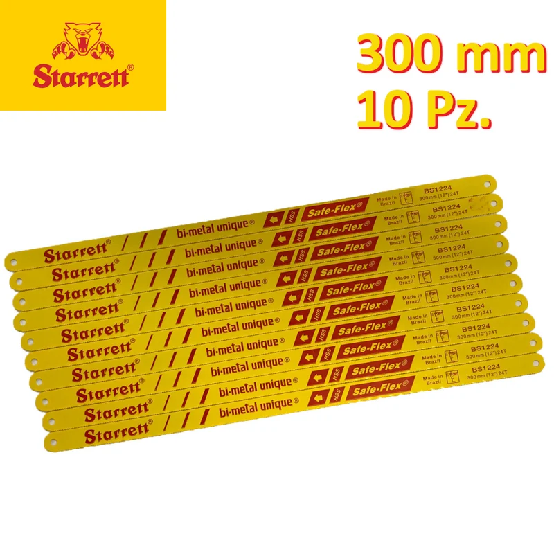STARRETT 10 SCIES À MAIN POUR ARC 300 X 13 X 0,60 MM - 10 pièces.
