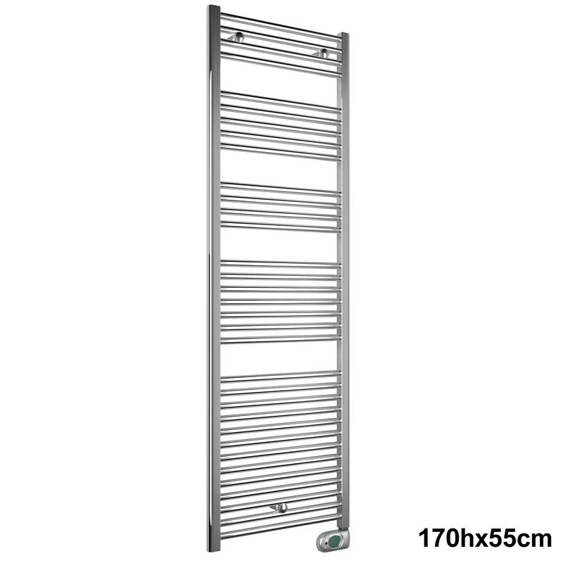 Sèche-serviettes électrique CORTINA EVO CHROME 170x55 cm avec thermostat numérique programmable