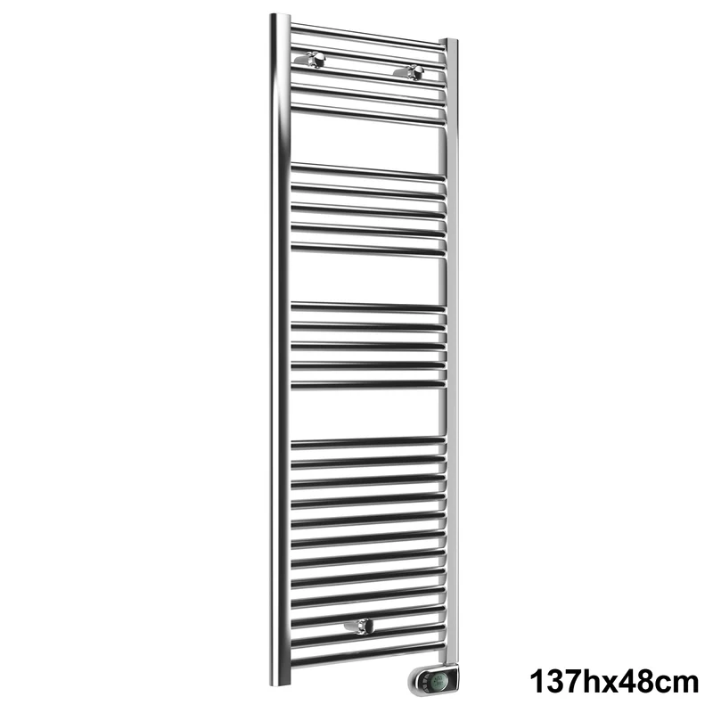 Sèche-serviettes électrique CORTINA EVO CHROME 137x48 cm avec thermostat numérique programmable