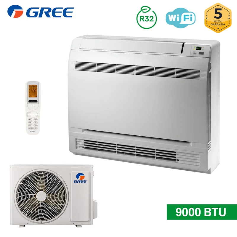 Climatiseur de sol monobloc WiFi 9000 BTU GREE classe A+++/A+ inverter R32
