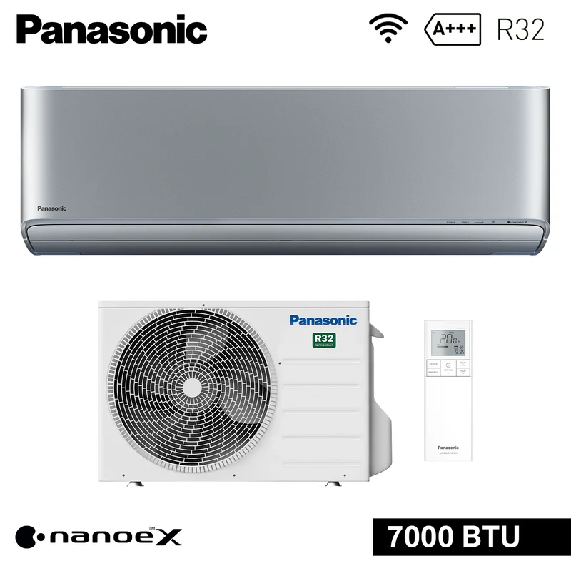 Climatiseur mono-split Panasonic ETHEREA 7 000 BTU R32 A+++ Wi-Fi NanoeX — argent