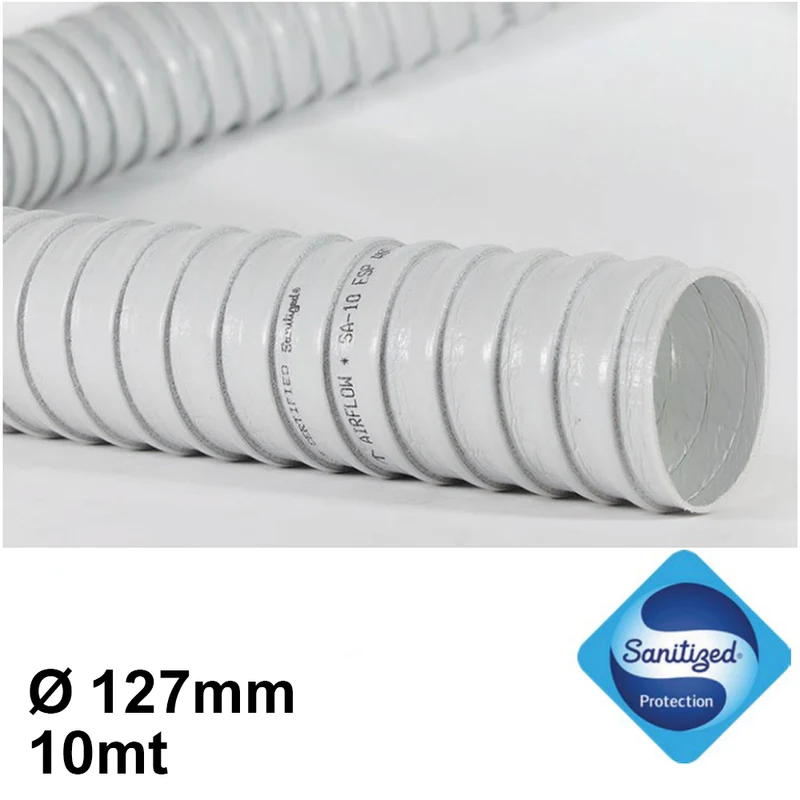 Tuyau flexible MASTERSAN Ø 127 mm, rouleau de 10 m - antibactérien et résistant à l'écrasement